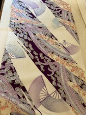 @@ Tecido de seda quimono japonês vintage / tecido liso, base branca, glitter AP87 comprar usado  Enviando para Brazil