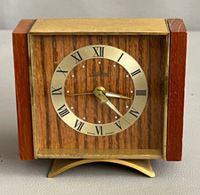 Relógio despertador de viagem vintage Kaiser Alemanha Ocidental latão e madeira com suporte, usado comprar usado  Enviando para Brazil