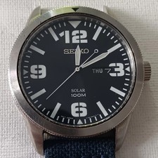 Seiko Solar Masculino V158-0AR0 Militar Preto Azul. comprar usado  Enviando para Brazil