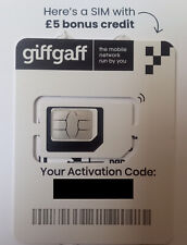 Giffgaff Giff Gaff Nano Micro Standard 3 w 1 Karta SIM UK GB GBR 5 £ DARMOWY KREDYT na sprzedaż  Wysyłka do Poland