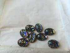 Pacote completo de 24 tchecos. Cabochões ovais de vidro em opala preta 18x13mm. comprar usado  Enviando para Brazil