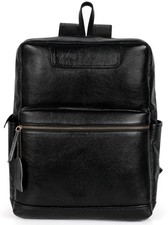 NOVA Mochila Masculina de Couro Granulado 16" Polegadas Mochila para Laptop Moderna Elegante comprar usado  Enviando para Brazil