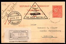TARJETA POSTAL URUGUAY A ALEMANIA 1931 ZEPPELIN 70C MEJORADA PARA GRAF ZEPPELIN segunda mano  Embacar hacia Mexico