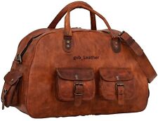 Bolsa de couro vintage masculina de viagem retrô mala de ginástica para pernoite comprar usado  Enviando para Brazil