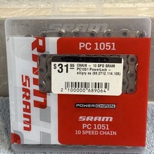 Corrente SRAM PC-1051 - 10 velocidades com Powerlock, 114 elos, prata [ssg] comprar usado  Enviando para Brazil