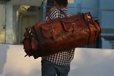 30" Extra GRANDE Nuevo Equipaje de Cuero Real para Hombre Viaje Fin de Semana Bolsa de Lona Deportiva S segunda mano  Embacar hacia Mexico