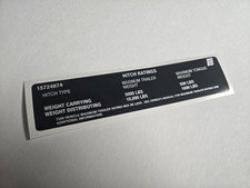 Etiqueta/adesivo de classificação de engate compatível com engate receptor de plataforma GM 1992-2000 15724874 comprar usado  Enviando para Brazil