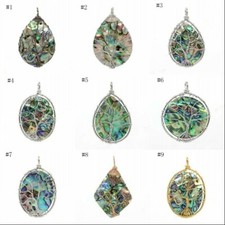 Pingente feminino de concha natural de abalone árvore da vida com fio de cobre e joias comprar usado  Enviando para Brazil