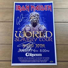 Iron Maiden POSTER ASSINADO (Leia) autógrafo 11x17 mini concerto Richfield com certificado de autenticidade comprar usado  Enviando para Brazil