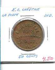 La Porte, Indiana Token handlowy E.C. LUEDTKE 50¢ na sprzedaż  Wysyłka do Poland