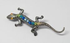 BROCHE VINTAGE 835 PRATA SALAMANDRA LAGARTO COM PEDRAS PRECIOSAS comprar usado  Enviando para Brazil