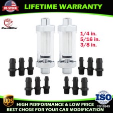 2 conjuntos de filtro de combustível em linha lavável reutilizável vidro gás universal 1/4" 5/16" 3/8" EUA comprar usado  Enviando para Brazil