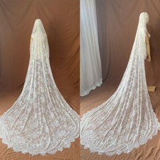 Véus de casamento femininos de renda lvory luxo véu de catedral acessórios de noiva, usado comprar usado  Enviando para Brazil