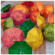 Wholesale Lot 10 PC Indian Handmad Embroidered Decor Parasol Vintage Sun Umbrell na sprzedaż  Wysyłka do Poland