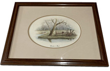 ENCONTRO RARO E. Howard Burger Winter's Rest Litho-Plate III, Emoldurado-Matted Assinado! comprar usado  Enviando para Brazil