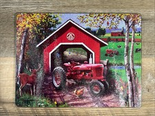 Tábua de corte de vidro temperado vermelho celeiros e tratores 12x16 produtos country side comprar usado  Enviando para Brazil