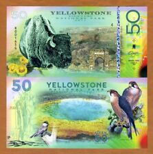 EUA, Parque Nacional de Yellowstone, US$ 50, Polímero, 2018 Bison, Falcão, usado comprar usado  Enviando para Brazil