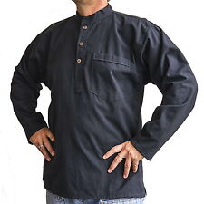 Camisa Kurta Masculina de Algodão - Gola Vovô Nepalesa Étnica Hippy Boho Surf P-4XL comprar usado  Enviando para Brazil