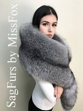 Nowość: Saga Royal Blue frost fox futra chusta. Odpinany ogon. na sprzedaż  Wysyłka do Poland