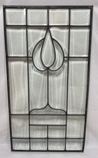Painel de janela de vidro chanfrado com chumbo vintage 29 x 15,75 flor de tulipa pradaria #A comprar usado  Enviando para Brazil