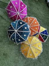 Multicoloured mehndi umbrella for sale  HALIFAX