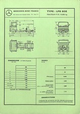 MERCEDES TRUCKS  / FICHE TECHNIQUE / LPS 608 / de 1974 comprar usado  Enviando para Brazil