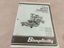 Simplicity parts manualsunrunn for sale  Jasper