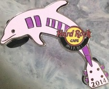 Hard Rock Cafe Miami 2014 Roxo Dolphin Guitarra PIN - Catálogo HRC #78599 Novo! comprar usado  Enviando para Brazil