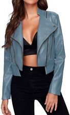 Jaqueta cropped feminina couro de cordeiro genuíno motocicleta slim fit casaco de motociclista comprar usado  Enviando para Brazil