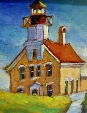 RARO 6" X 6" Mike Bryce Studios Pintura al Óleo Edificio Histórico Providencia RI segunda mano  Embacar hacia Mexico