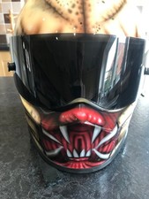 Capacete PREDATOR aerografado personalizado em design de caveira estilo bandido Simpson S 7-1/2. comprar usado  Enviando para Brazil