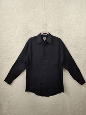 Camisa masculina Calvin Klein 15,5 preta 100% algodão manga longa casual botão para baixo, usado comprar usado  Enviando para Brazil