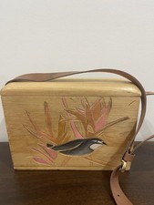 Rara bolsa caixa de madeira vintage pintada à mão comprar usado  Enviando para Brazil