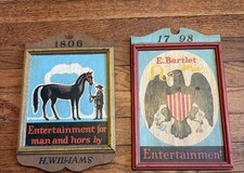 Conjunto Vintage de Placas de Madeira para Taverna Early America Bar Mancave Quarto de Menino comprar usado  Enviando para Brazil