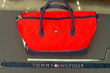Antiga bolsa de ginástica anos 90 "Tommy Hilfiger" Weekender Travel Duffle com alça e alças comprar usado  Enviando para Brazil