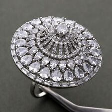 Giftdiamond Lujoso Dome-Shaped Circonita Cúbica Cóctel Anillo Con Solitario comprar usado  Enviando para Brazil