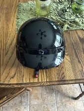Usado, Capacete de motocicleta adulto aprovado pelo DOT preto brilhante rosto aberto combustível G comprar usado  Enviando para Brazil