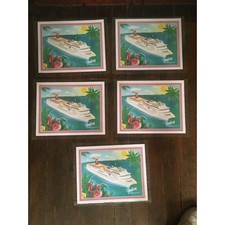5 carnaval linhas de cruzeiro "navio fantasia" lembrança placemats 11" x 14" laminado comprar usado  Enviando para Brazil