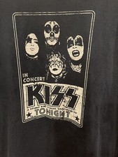 Camiseta masculina Kiss in Concert Tonight rostos NYC som rock visual espectáculo G comprar usado  Enviando para Brazil