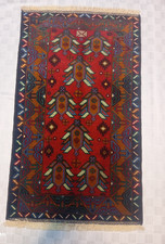 Tapete de lã tribal afegão Balouch autêntico 3x5 pés com nós à mão motivo tartaruga vermelha Ca comprar usado  Enviando para Brazil