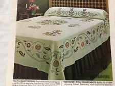 Kit de colcha bordada crewel estampada medalhão floral paragon cama de casal vintage comprar usado  Enviando para Brazil