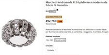 Plafoniera moderna cristallo usato  Bari