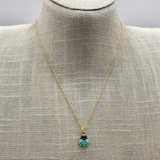 Colar Joan Rivers Joaninha Rosa Azul Esmalte Corrente de Ouro Joia Feminina Presente comprar usado  Enviando para Brazil