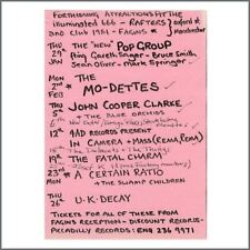 John Cooper Clarke 1980 Rafters Manchester Concert Handbill (UK) na sprzedaż  Wysyłka do Poland