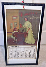 1897 Antiga Máquina de Costura Doméstica Vitoriana Co. CALENDÁRIO PROMOCIONAL EMOLDURADO, usado comprar usado  Enviando para Brazil