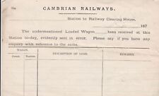 Cambrian railways 1870 for sale  HOVE