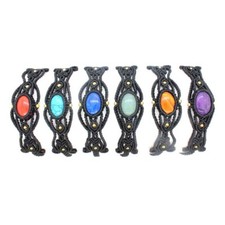 Pulseiras de pedra ovais de cristal de macramê trançado com corda feitas à mão femininas meninas comprar usado  Enviando para Brazil