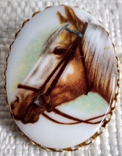 Porcelain brooch equestrian for sale  Baldwin