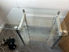 clear glass computer desk for sale clear glass computer desk for sale  BURY