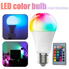 10W 15W 20W RGB LED Light Bulb E27 16 Color Changing Lamp Light Remote Control comprar usado  Enviando para Brazil